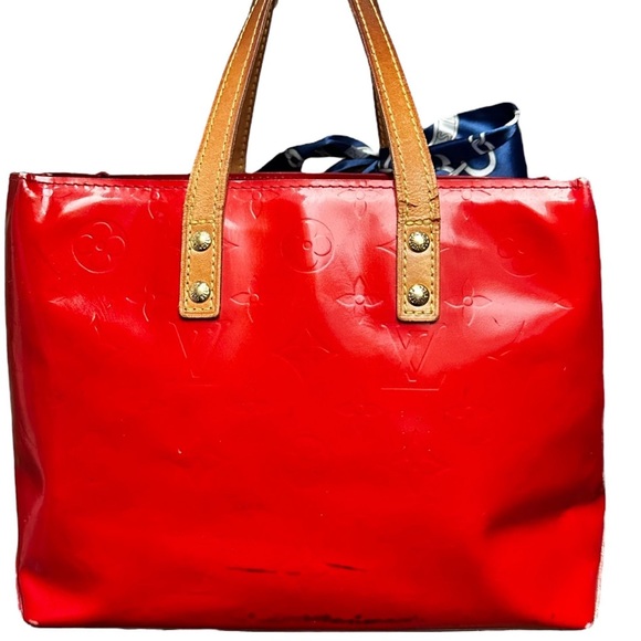 Louis Vuitton Rogue Red Vernis Leather PM Lead Tote with Twilly - Picture 1 of 13